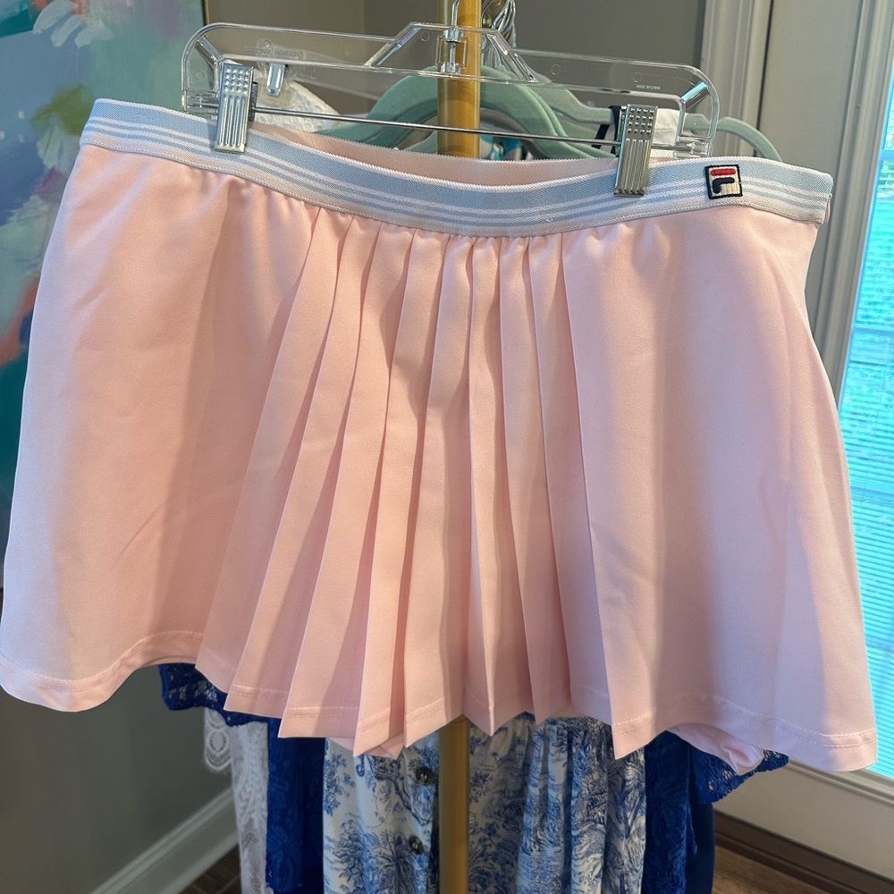 Fila Light Pink Pleated Tennis Skirt w/ shorts